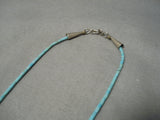 Hand Carved Royston Turquoise Vintage Native American Navajo Sterling Silver Bear Necklace-Nativo Arts