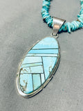 Mesmerizing Native American Navajo Inlay Turquoise Sterling Silver Necklace-Nativo Arts