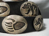 So Detailed!! Vintage Native American Navajo Sterling Silver Overlay Concho Belt Old-Nativo Arts