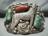 Best Vintage Native American Navajo Coyote Damale Turquoise Sterling Silver Bracelet-Nativo Arts