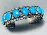 Astonishing Vintage Native American Navajo Kingman Turquoise Sterling Silver Bracelet-Nativo Arts