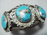 Ideal Museum Quality Vintage Native American Navajo Morenci Turquoise Sterling Silver Bracelet-Nativo Arts