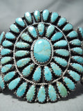 Authentic Vintage Native American Navajo Larry Moses Turquoise Sterling Silver Bracelet-Nativo Arts