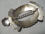 Amazing Vintage Native American Navajo Sterling Silver Hand Tooled Barrette Hair Clip In-Nativo Arts