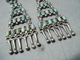 Breathtaking Native American Navajo Royston Turquoise Sterling Silver Earrings-Nativo Arts
