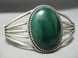 Amazing Vintage Native American Navajo Malachite Sterling Silver Bracelet-Nativo Arts