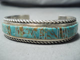 Tremendous Vintage Native American Navajo Turquoise Sterling Silver Bracelet Old-Nativo Arts