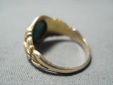 Incredible 14k Gold Vintage Navajo Spiderweb Turquoise Native American Ring-Nativo Arts