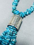 One Of The Most Unique Vintage Native American Navajo Tubule Sterling Silver Turquoise Necklace-Nativo Arts