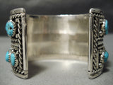 Marvelous Vintage Navajo Turquoise Sterling Silver Bracelet Native American-Nativo Arts