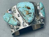 Extraordinary Native American Navajo 8 Turquoise Sterling Silver Bracelet-Nativo Arts