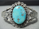 Amazing Vintage Native American Navajo Sleeping Beauty Turquoise Sterling Silver Bracelet-Nativo Arts