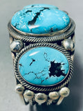 Superb Native American Navajo 3 Godber Turquoise Sterling Silver Huge Bracelet-Nativo Arts