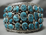 One Of The Largest Vintage Native American Navajo Turquoise Sterling Silver Bracelet Old-Nativo Arts