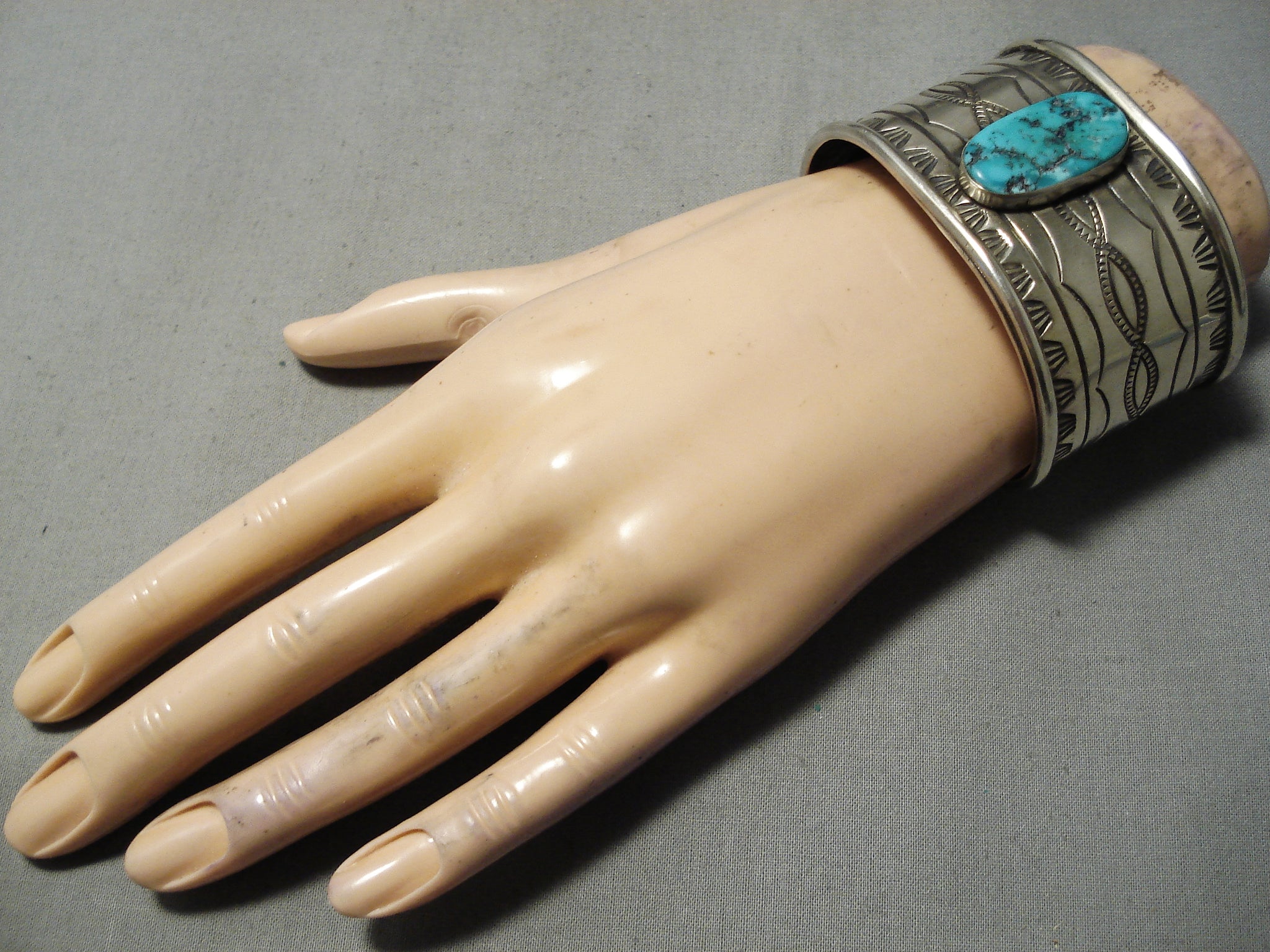 Huge Vintage Native American Navajo Don Platero Turquoise Sterling