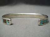 Important Rare Vintage Native American Zuni #8 Turquoise Sterling Silver Native Bracelet-Nativo Arts