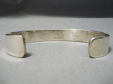 Heavy Vintage Native American Navajo Hand Tooled Sterling Silver Thicker Bracelet-Nativo Arts