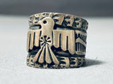 Sunshine Reeves Vintage Native American Navajo Sterling Silver Thunderbird Ring-Nativo Arts