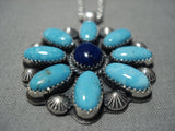 Native American Important Jeanette Dale Sterling Silver Turquoise Necklace-Nativo Arts