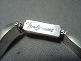 Unique Signed Vintage Native American Navajo Sterling Silver Bracelet-Nativo Arts