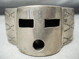 Best Vintage Native American Navajo Alex Sanchez Kachina Sterling Silver Bracelet-Nativo Arts