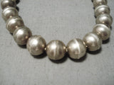 Fabulous Vintage Native American Navajo Sterling Silver Bead Necklace Old-Nativo Arts