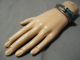 Museum Quality Vintage Native American Navajo Spiderweb Turquoise Sterling Silver Bracelet Old-Nativo Arts