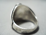 Marvelous Vintage Navajo Turquoise Sterling Silver Ring Native American Old-Nativo Arts