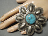 One Of The Largest Native American Zuni Turquoise Sterling Silver Ring Ever Made-Nativo Arts