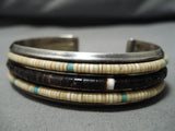 Native American Important Santo Domingo Vintage Na Na Ping Turquoise Sterling Silver Bracelet-Nativo Arts