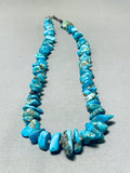 Vibrant Vintage Native American Navajo Morenci Turquoise Sterling Silver Necklace-Nativo Arts