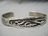 Detailed Vintage Navajo Sterling Silver Native American Bracelet Old-Nativo Arts