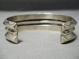 Thick And Heavy!! Vintage Native American Navajo Sky Blue Turquoise Sterling Silver Bracelet-Nativo Arts