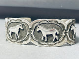 Whimsical Heavy Horse Native American Navajo Sterling Silver Bracelet-Nativo Arts