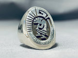 Tremendous C. Peterson Signed Native American Navajo Sterling Silver Kokopelli Ring-Nativo Arts