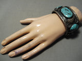 Museum Vintage Native American Navajo Billie Salvido Turquoise Sterling Silver Bracelet-Nativo Arts