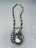 Opulent Vintage Native American Navajo Royston Turquoise Sterling Silver Heishi Necklace Old-Nativo Arts