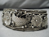 Exceptional Vintage Native American Hopi Dawn Lucas Sterling Silver Applique Bracelet Old-Nativo Arts