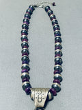 One Of The Most Beautiful Vintage Native American Navajo Sugulite Sterling Silver Necklace-Nativo Arts