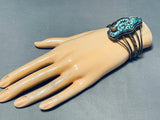 Most Unique Vintage Native American Navajo Brass Flower Sterling Silver Turquoise Bracelet-Nativo Arts