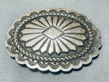 Mikey Platero Vintage Native American Navajo Sterling Silver Hand Stamped Buckle-Nativo Arts
