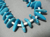 Rare Longer Vintage Navajo Persin Turquoise Native American Necklace Old-Nativo Arts