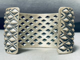 One Of The Most Detailed Native American Navajo Repoussed Sterling Silver Bracelet Cuff-Nativo Arts