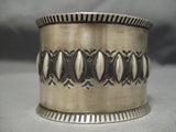 One Of The Best Vintage Native American Navajo Sterling Silver Repoussed Bracelet-Nativo Arts