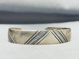 Impressive Vintage Native American Navajo Sterling Silver Handcarvings Bracelet-Nativo Arts