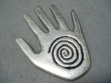 Fascinating Vintage Navajo Native American Sterling Silver Hand Pin Pendant-Nativo Arts
