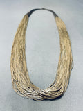 Jaw Dropping 100 Strand Vintage Native American Navajo Sterling Silver Heishi Necklace-Nativo Arts