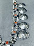Native American 270 Gram Southwestern Turquoise Sterling Silver Squash Blossom Necklace-Nativo Arts