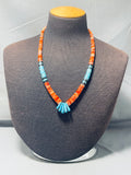 Native American Incredible Tears Of Joy Turquoise Santo Domingo Sterling Silver Necklace-Nativo Arts