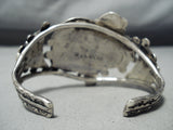 One Of The Best Vintage Native American Zuni Turquoise Sterling Silver Inlay Bracelet Old-Nativo Arts